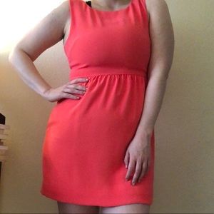 Neon coral j crew dress